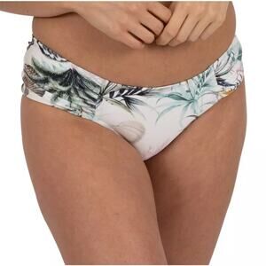 Rachel Roy Women's Coral Reef Tropical Print Ruched Side Bikini Bottom Size XL